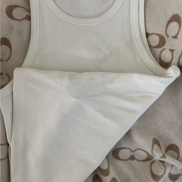 Coach White Ribbed Tank Top - Picture 4 of 4